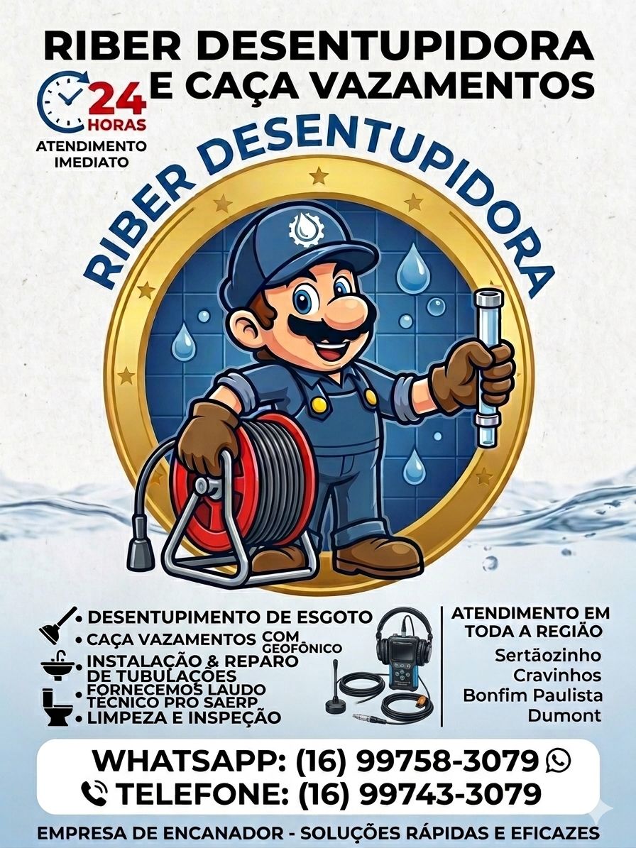 Desentupidora e caça vazamentos em Ribeirão Preto - SP